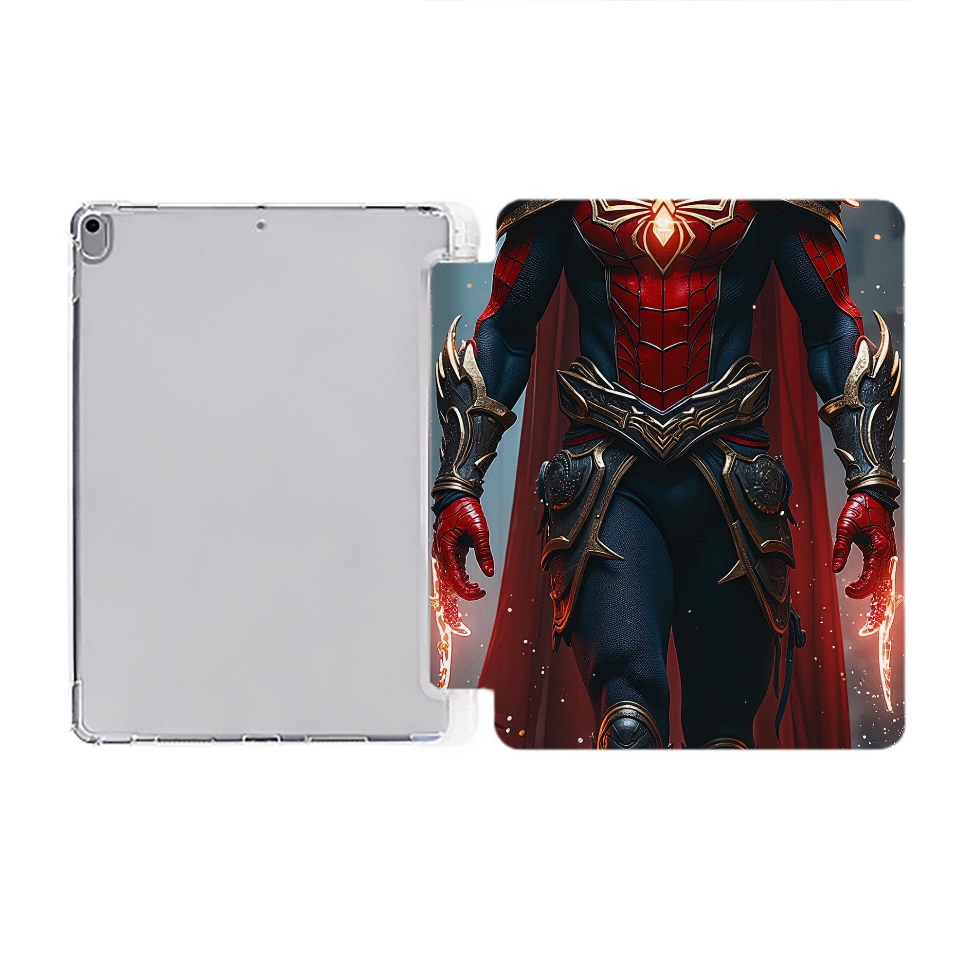 （画像用） Spider Man スパイダーマン IPad ケース ペン収納付き 三つ折りスタンド PUレザー×シリコン 対応機種9.5/10.5/10.9インチ